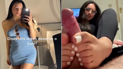 Girlfriend Gives Footjob in Amateur Porn Leak