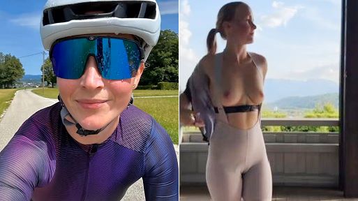 Amateur Nudes – Cyclist Girl Stripping Naked Outdoors
