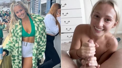 Amateur Porn – Cute Blonde Girl Sucking Him Dry