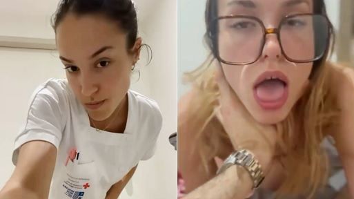 Amateur Porn – Nurse in Glasses Gives Blowjob