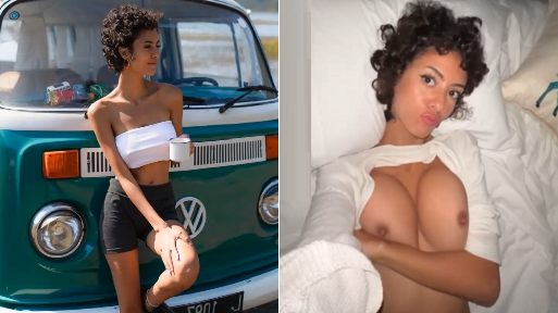 Hot Short Haired Babe Showing Her Boobs