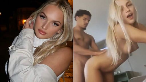 Real Amateur Natural Homemade Interracial Sex Video of a Sexy Blonde Bitch