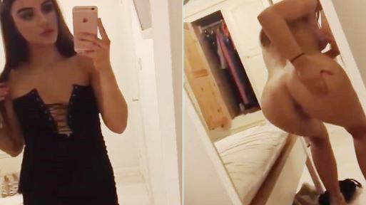 Amateur Girl Gets Nude Taking Off Her Slutty Dress and Panties