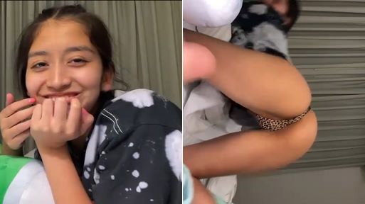 Coy Teen Girl with Braces Teasing on Tiktok