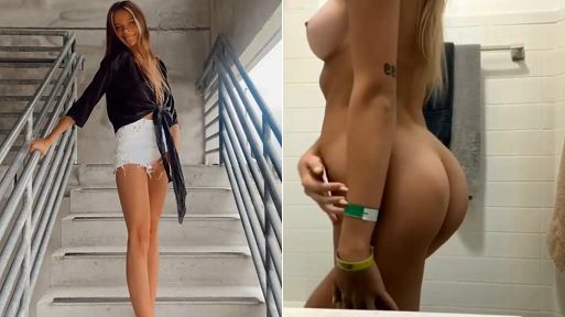 Blonde Skinny Slut Naked Snaps Shaking Her Small Little Booty