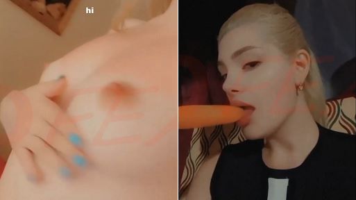 Snapchat Blonde Gets Naked and Teases with Popsicle