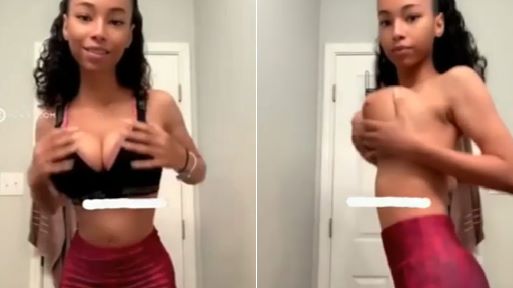 Slim Black Girl with Big Tits – Snapchat Nudes