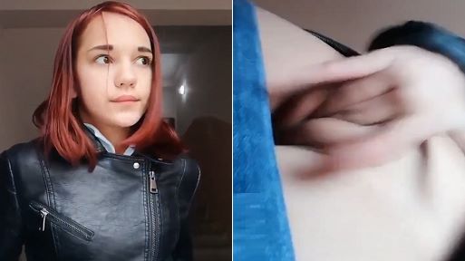 Almost Caught Playing with Her Pussy in Apartment Building Staircase