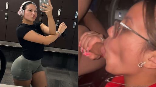 Amateur Girl With Glasses XXX Blowjob in Car and Shower & Gets Cum on Face