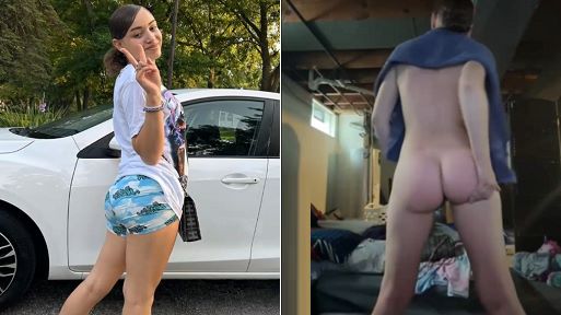 Amateur Slut Shaking Her Big Naked Butt and Twerking in The Basement