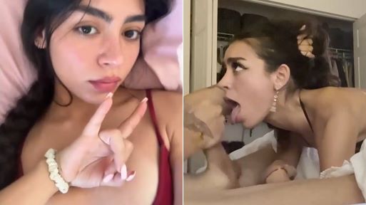 Hot Petite Brunette Tiktoker Leaked Homemade Blowjob Video (No Sound)