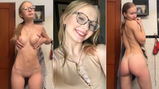 Naked Girl with Glasses Snapchat pics Leak