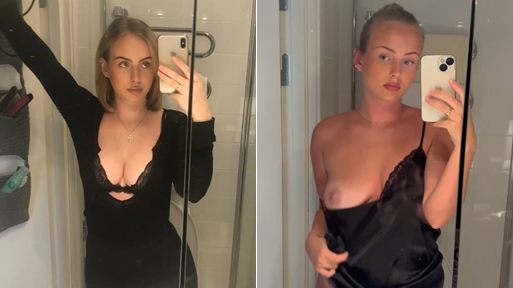 Slut in Lingerie Nude Mirror Selfie Video