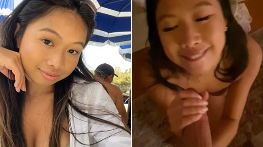 Snapchat Asian Hooters Girl on Her Knees For Cock