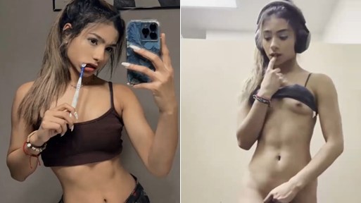 Fit Petite Girl Masturbating in The Gym Bathroom