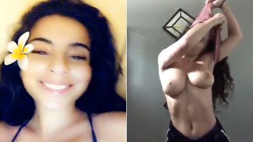 Petite Busty Girl Stripping Naked