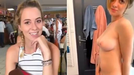 Hot Girl on Her Knees (No Sound)